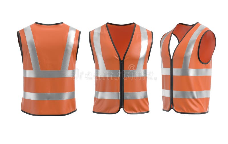 Safety Vest Mockup Front and Back View Stock Photo - Image of ...