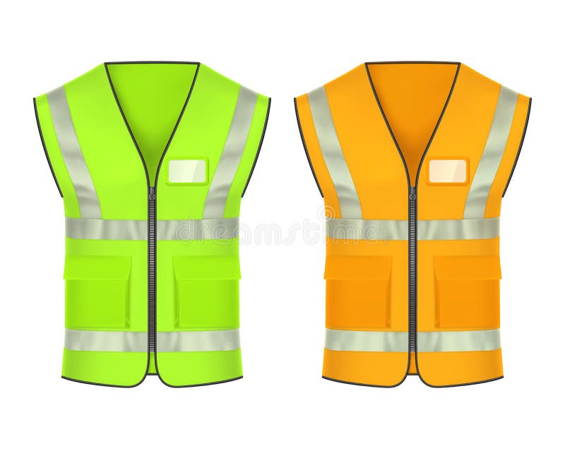 Sicherheit Reflektierende Weste Symbol Zeichen Flachen Stil Design Vektor  Illustration Set. Gelb Und Grün Fluoreszierende Sicherheits-Arbeitsjacke  Mit Reflektierenden Streifen. Vordere, Seitliche Rückansicht  Straßenuniformweste. Lizenzfrei nutzbare SVG