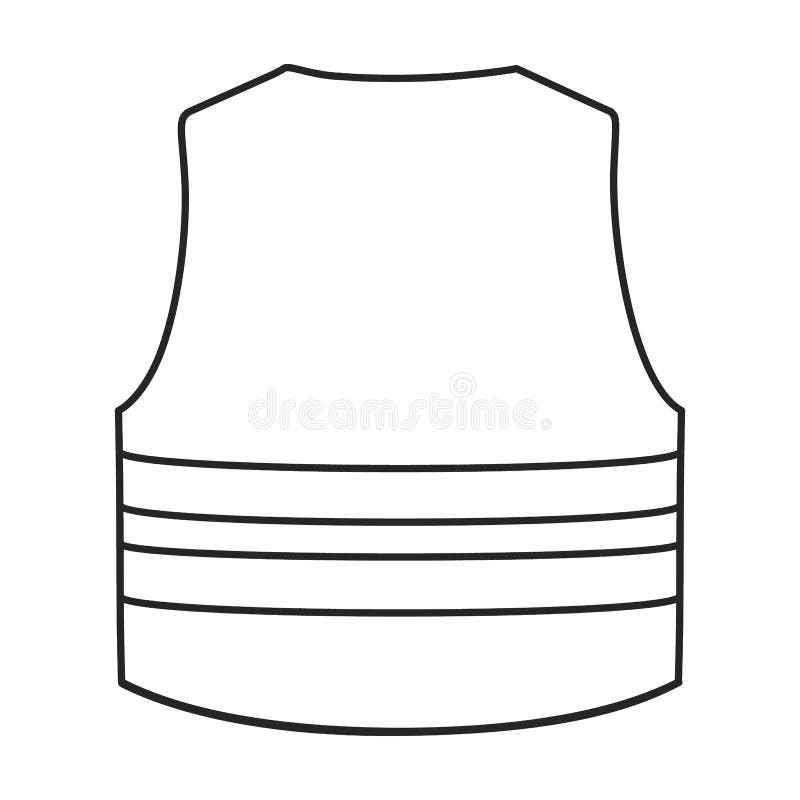 Safety jacket outline icon stock vector. Illustration of line - 128814697