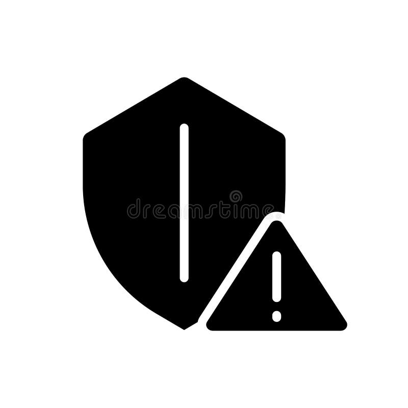 Safety Warning Black Glyph Icon Stock Vector Illustration of