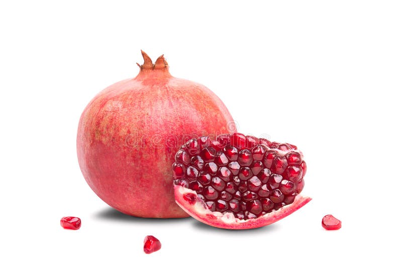 Saftige Granatapfelfrucht liegt auf einem weißen Hintergrund lizenzfreies stockbild Saftige Granatapfelfrucht liegt auf einem weißen Hintergrund lizenzfreies stockbild
