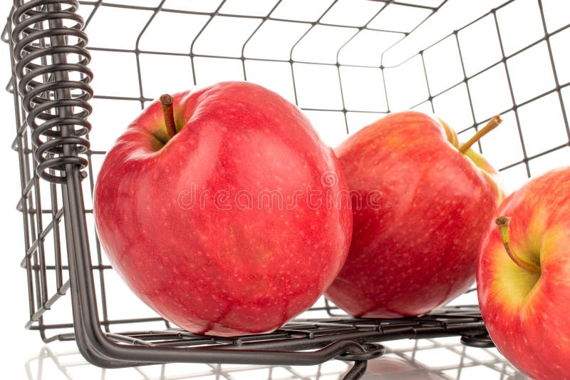 Saftige, süße Äpfel, makro isoliert auf weißem Hintergrund oben oder schwarz Hintergrund. stockfotografie