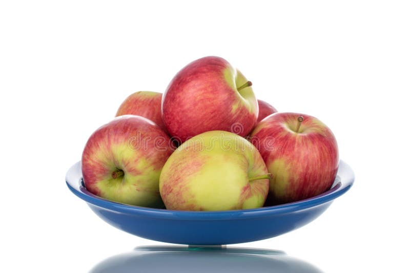 Saftige, süße Äpfel, makro isoliert auf weißem Hintergrund oben oder schwarz Hintergrund. stockbild