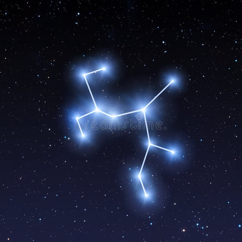 Sagittarius Constellation Map in Starry Sky Stock Illustration ...