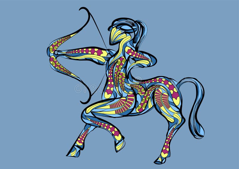 Sagittarius Zodiac Sign stock illustration. Illustration of concept