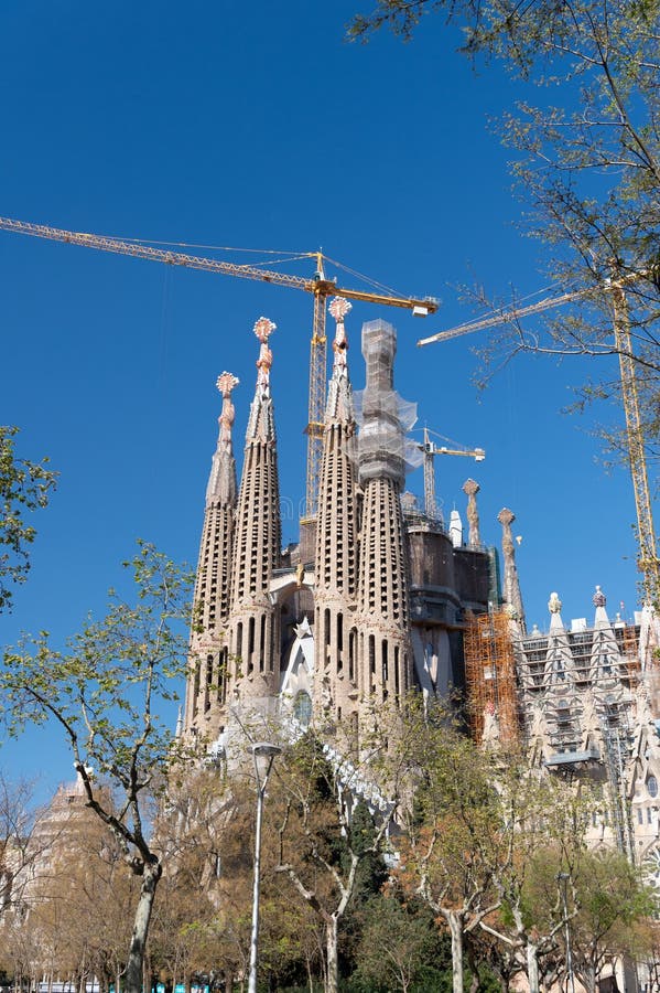 Sagrada Familia Gothic Cathedral Church Building Structure Under ...