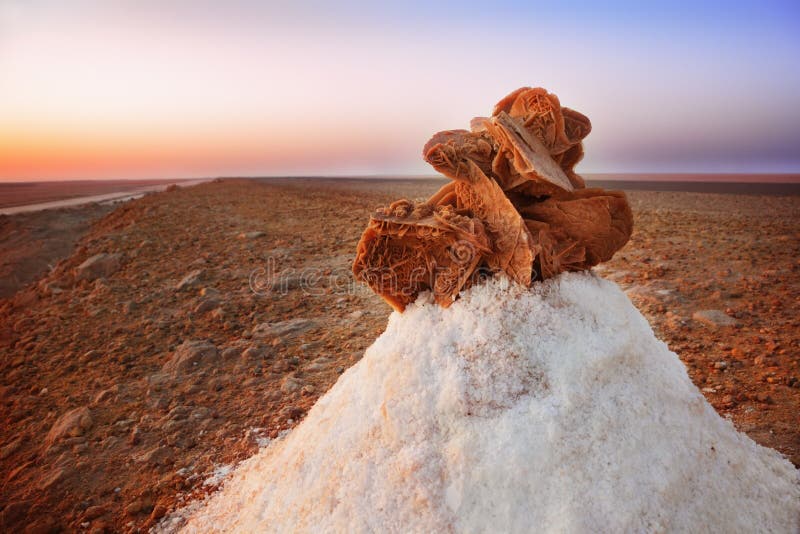 Salt lake of Sahara. Tunisia.