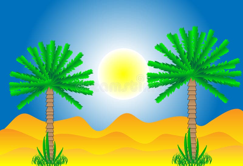 Sahara desert vector illustration