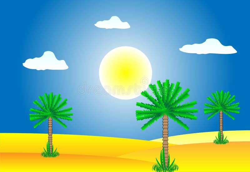Sahara desert vector illustration