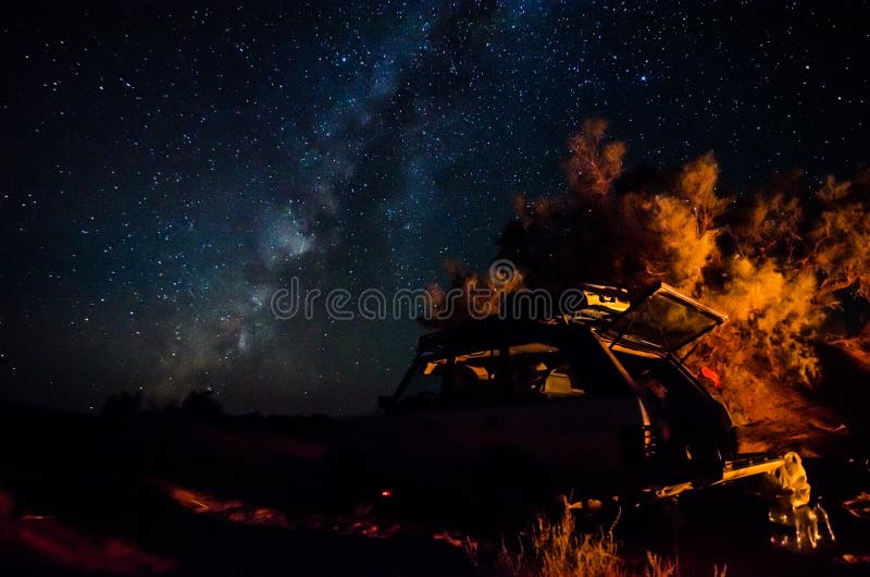 Sahara Desert, Morocco - October 9, 2013. Camping under milion hotel stars