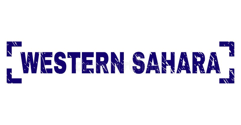 WESTERN SAHARA label seal print with grunge texture. Text label is placed inside corners. Blue vector rubber print of WESTERN SAHARA with unclean texture. WESTERN SAHARA label seal print with grunge texture. Text label is placed inside corners. Blue vector rubber print of WESTERN SAHARA with unclean texture.