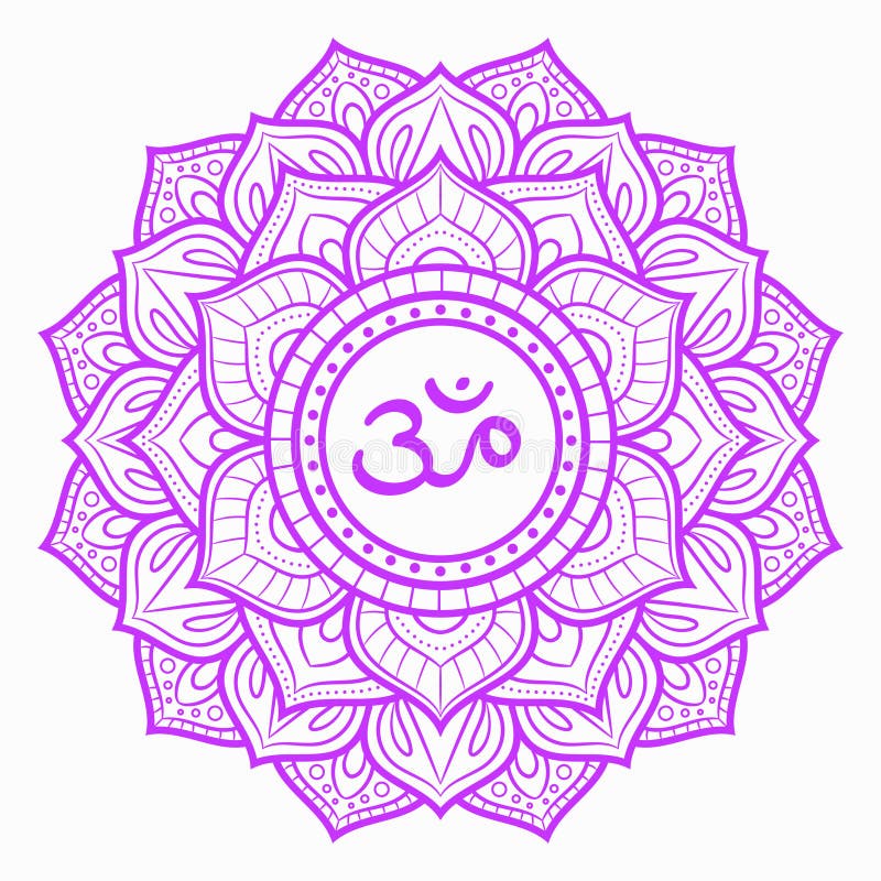 Sahasrara, символ чакры короны Красочная мандала Иллюстрация вектора иллюстрация штока