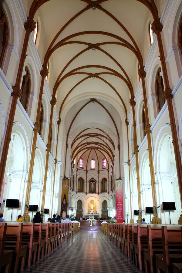 Saigon Notre-Dame Basilica is a cathedral located in the downtown of Ho Chi Minh City, Vietnam. Established by French colonists, the cathedral was constructed between 1863 and 1880. It has two bell towers, reaching a height of 58 metres. Saigon Notre-Dame Basilica is a cathedral located in the downtown of Ho Chi Minh City, Vietnam. Established by French colonists, the cathedral was constructed between 1863 and 1880. It has two bell towers, reaching a height of 58 metres.
