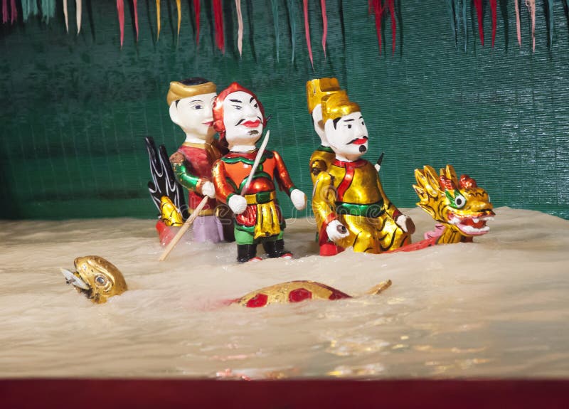 SAIGON, VIETNAM - JANUARY 05, 2015 - Traditional water puppet theater royalty free stock image SAIGON, VIETNAM - JANUARY 05, 2015 - Traditional water puppet theater royalty free stock image