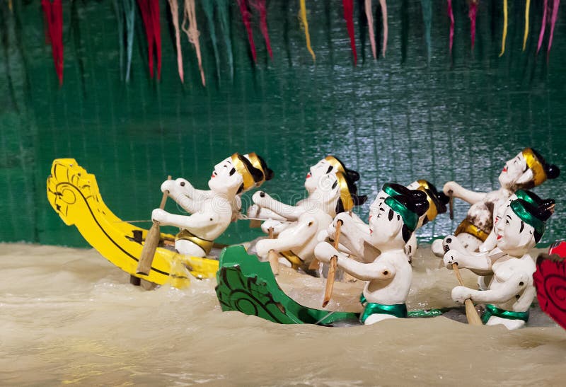 SAIGON, VIETNAM - JANUARY 05, 2015 - Traditional water puppet theater stock photos SAIGON, VIETNAM - JANUARY 05, 2015 - Traditional water puppet theater stock photos