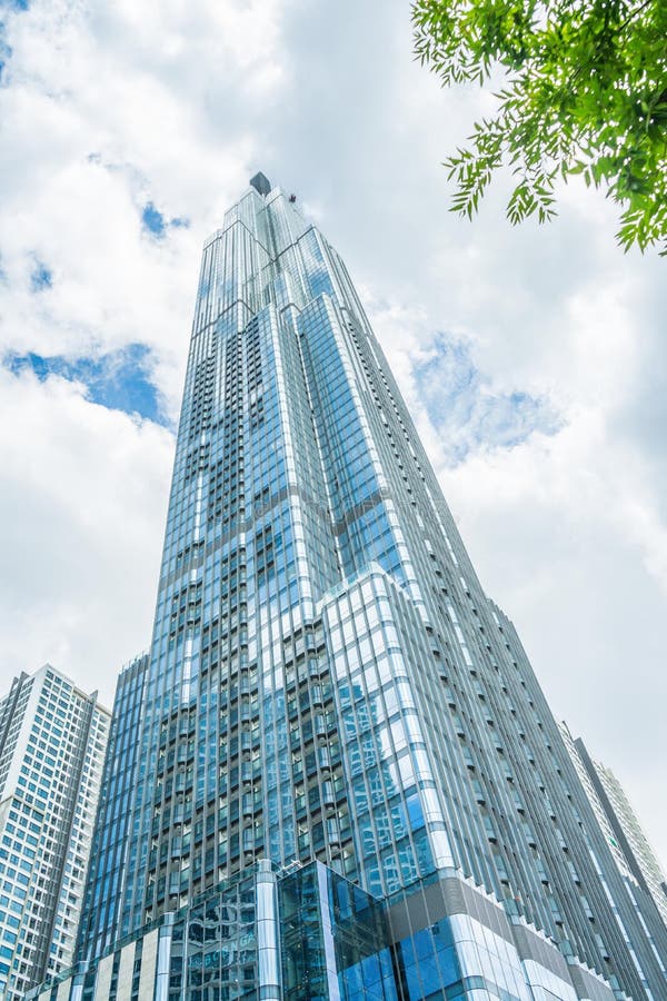 Saigon / Vietnam, July 2018 - Landmark 81 is a super-tall skyscraper currently under construction of Vinhomes Central Park Project