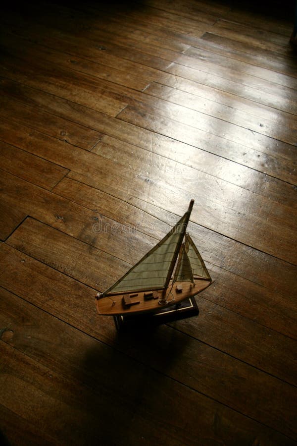Sail boat in the parquet floor