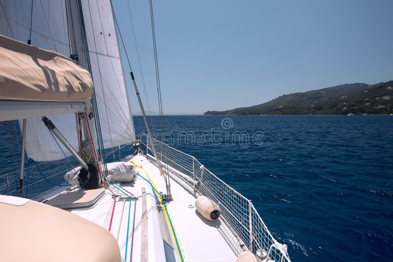 sailboat cruising in the mediterranean
