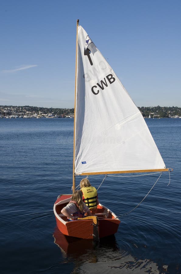Sail boat on Union Lake royalty free stock photos