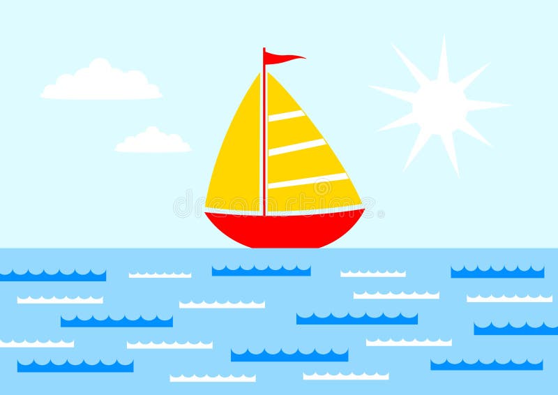 Sailboat on blue sea