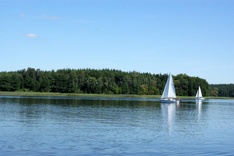 Sailboat Boat Floats on the Lake Stock Image Image of ocean