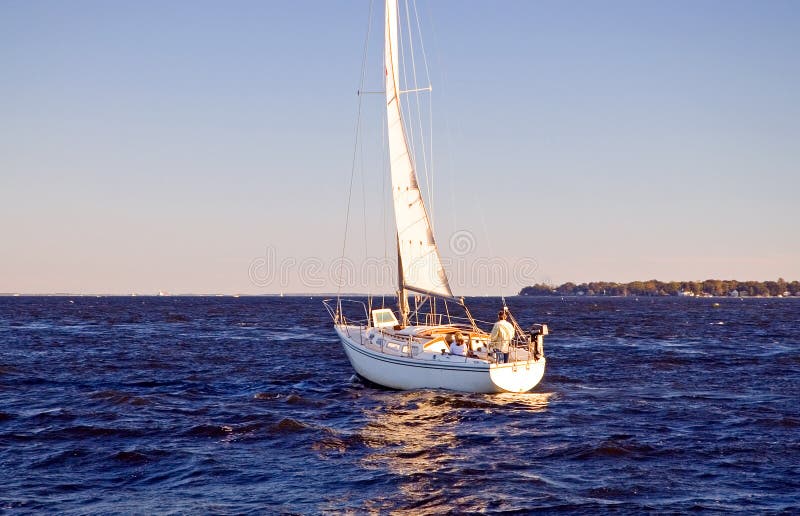 Sailboat heading to sea