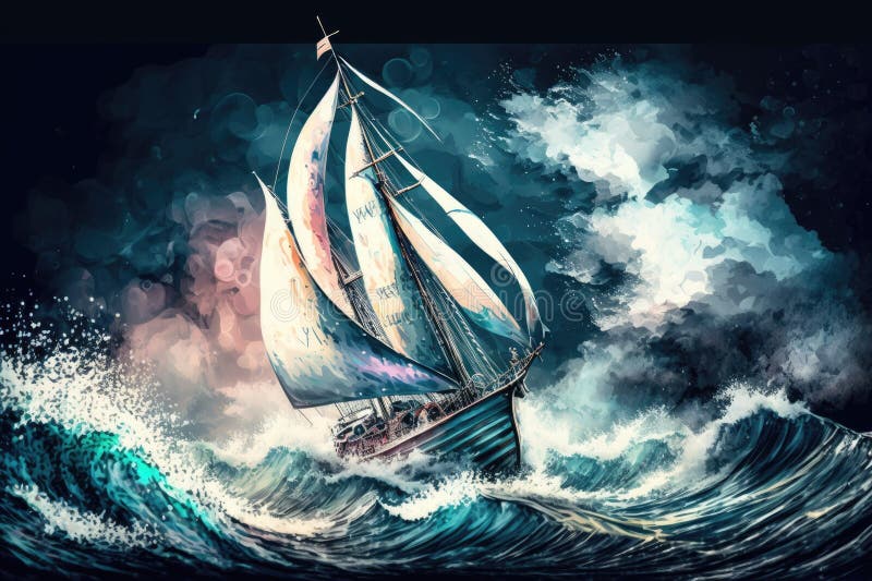 sailboat in a hurricane