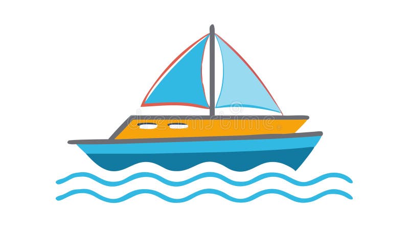 Sailboat Ocean Travel Icon Adventure och Leisure vektor design Generative AI vektor illustrationer