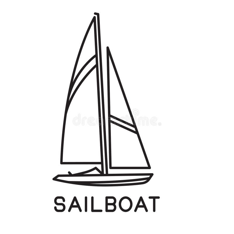 sailboat outline vector