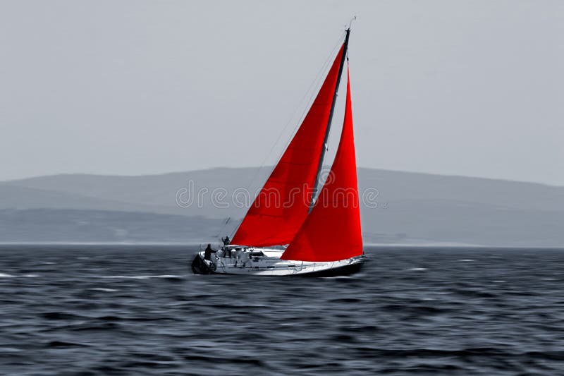 Sailboat que move-se rapidamente imagens de stock royalty free Sailboat que move-se rapidamente imagens de stock royalty free