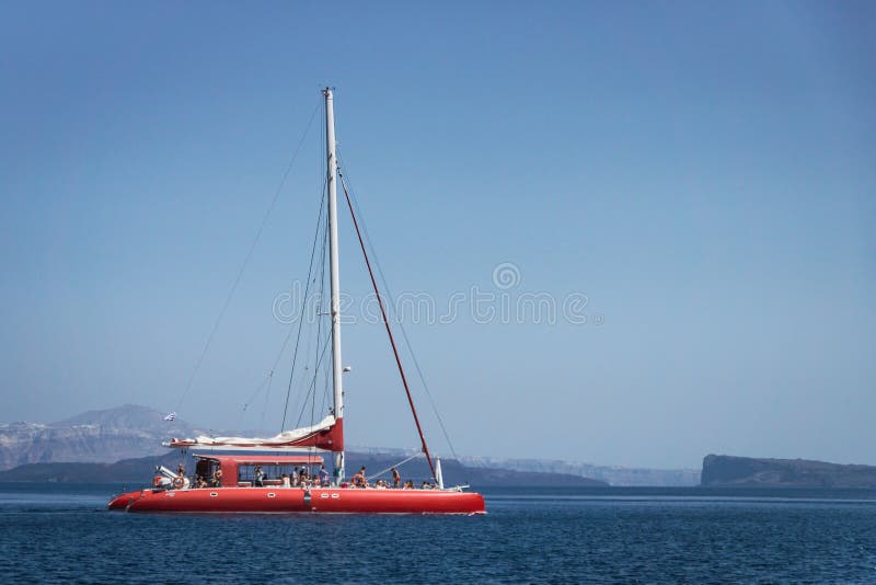 Sailboat in santorini