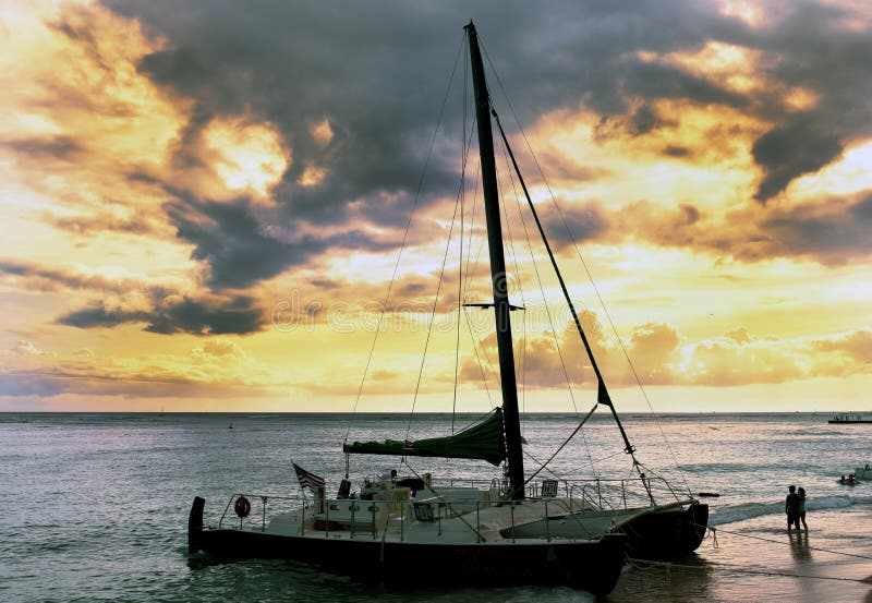 Sailboat at Sunset.