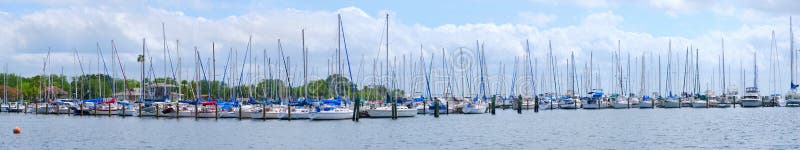 Sailboats marina panorama