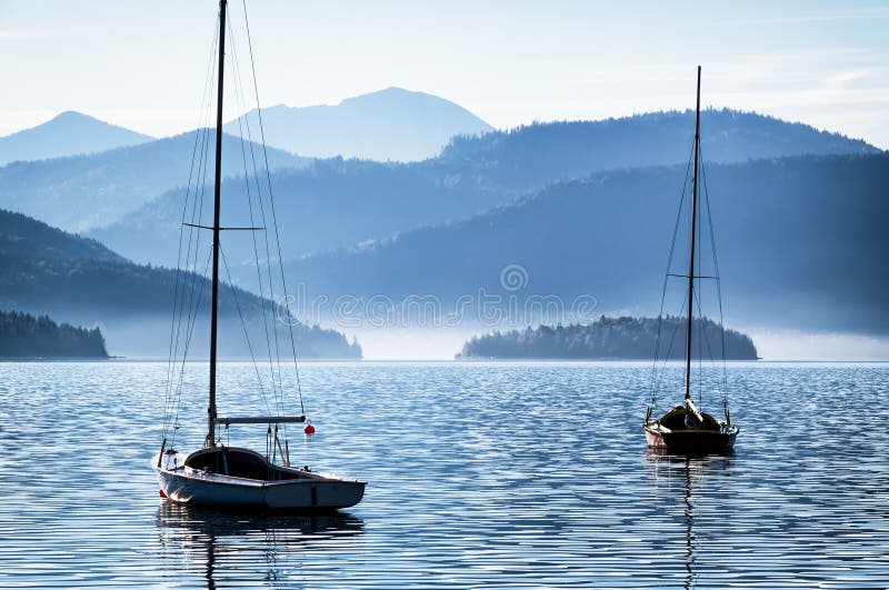 Sailboats and mountains