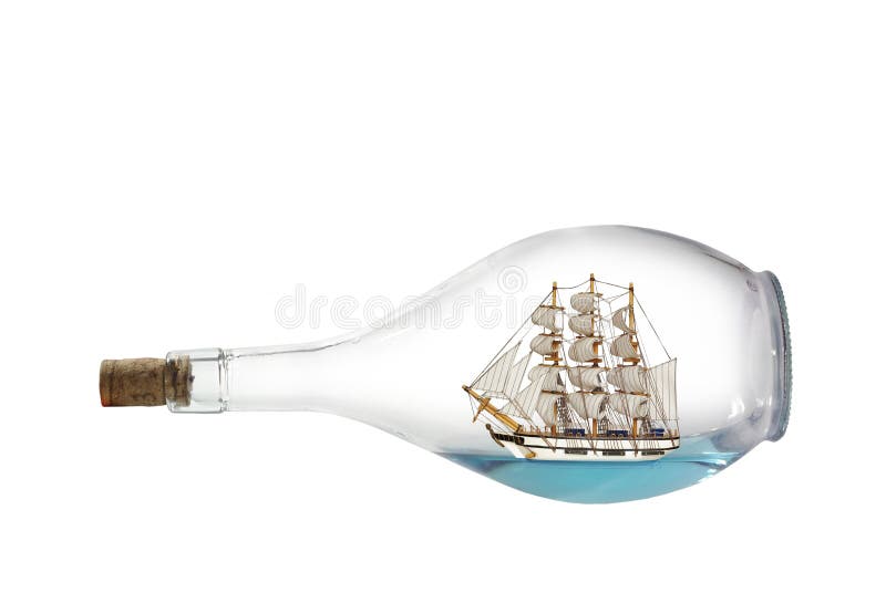 Sailcloth ship in bottle