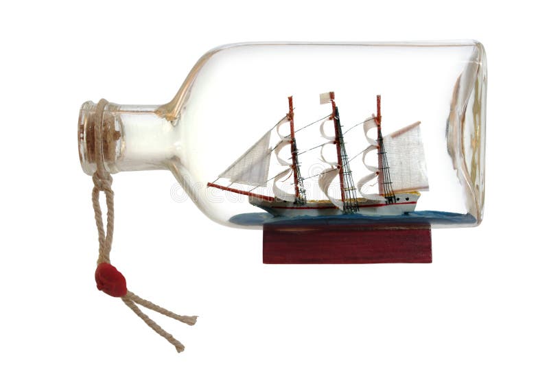 Sailcloth ship in bottle