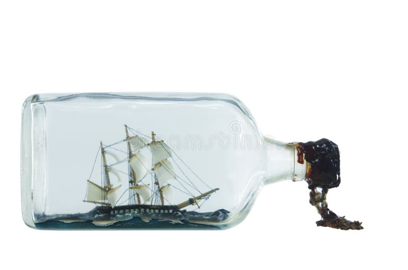 Sailcloth ship in bottle