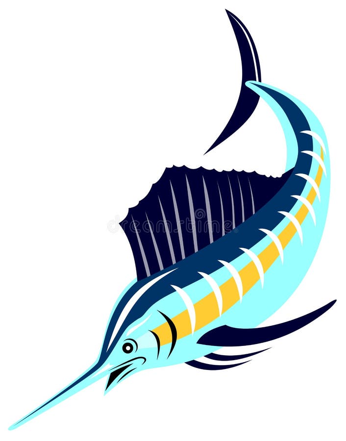 Sailfish diving stock vector. Illustration of marlin, fishing 4802491