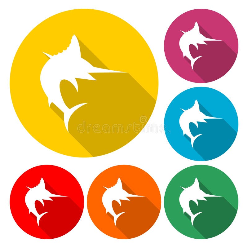 Sailfish Icon Saltwater Fish Vector Illustration Stock Vector