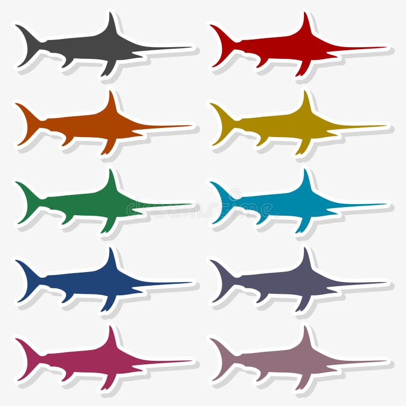 Sailfish Icon Saltwater Fish Vector Illustration Stock Vector