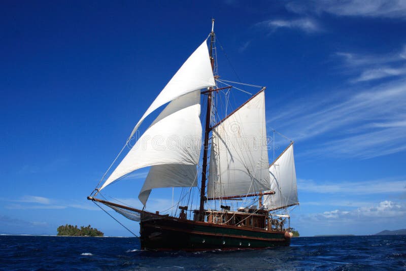 Navegación un barco companía islas francés Polinesia del sur Pacífico.