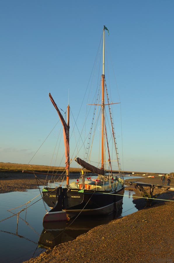 The Sailing Barge Juno Moored at Blakney North Norfolk England ...