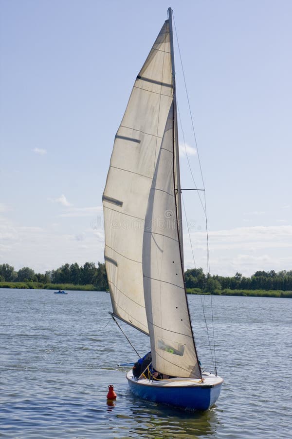 Sailing Boat at the European Lake Stock Image Image of relax