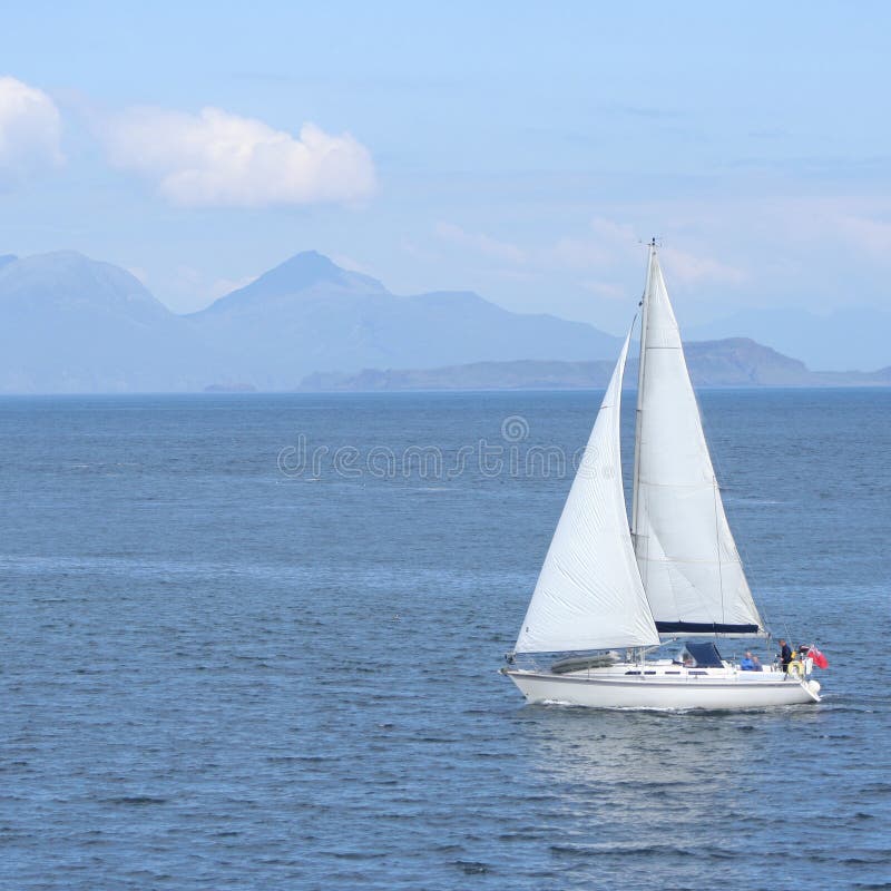 Sailing boat with island