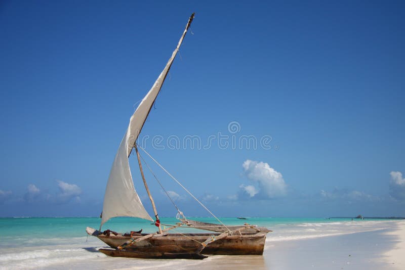 Sailing boat in a lagoon