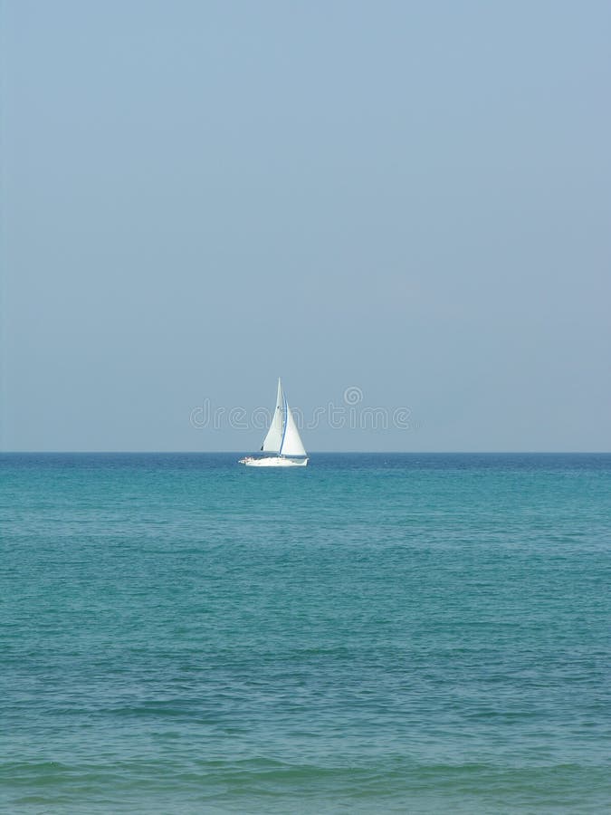 Sailing Boat on Ocean royalty free stock photo Sailing Boat on Ocean royalty free stock photo