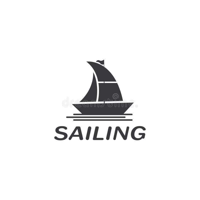 Sailing Boat Yacht Logo Vector Illustration Stock Illustration