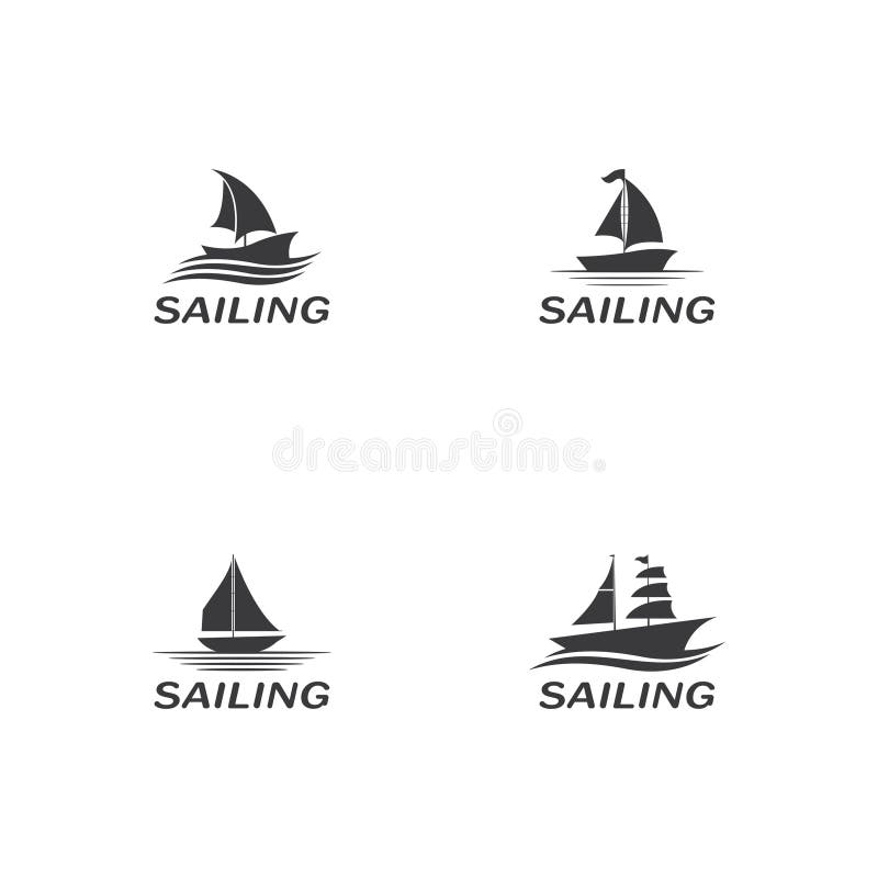 Sailing Boat Yacht Logo Vector Illustration Stock Illustration