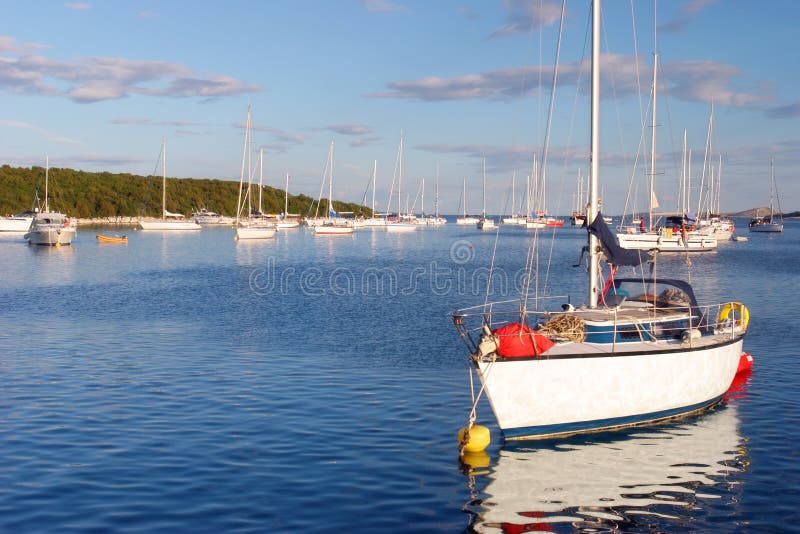 Sailing Boats Mooring At Croatian Islands Picture. Image 8151359
