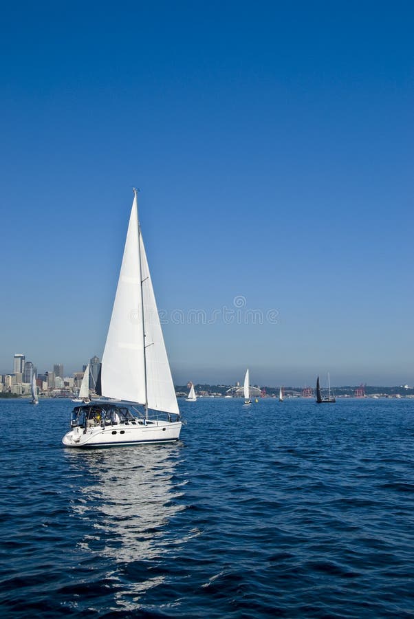 Sailing boats racing